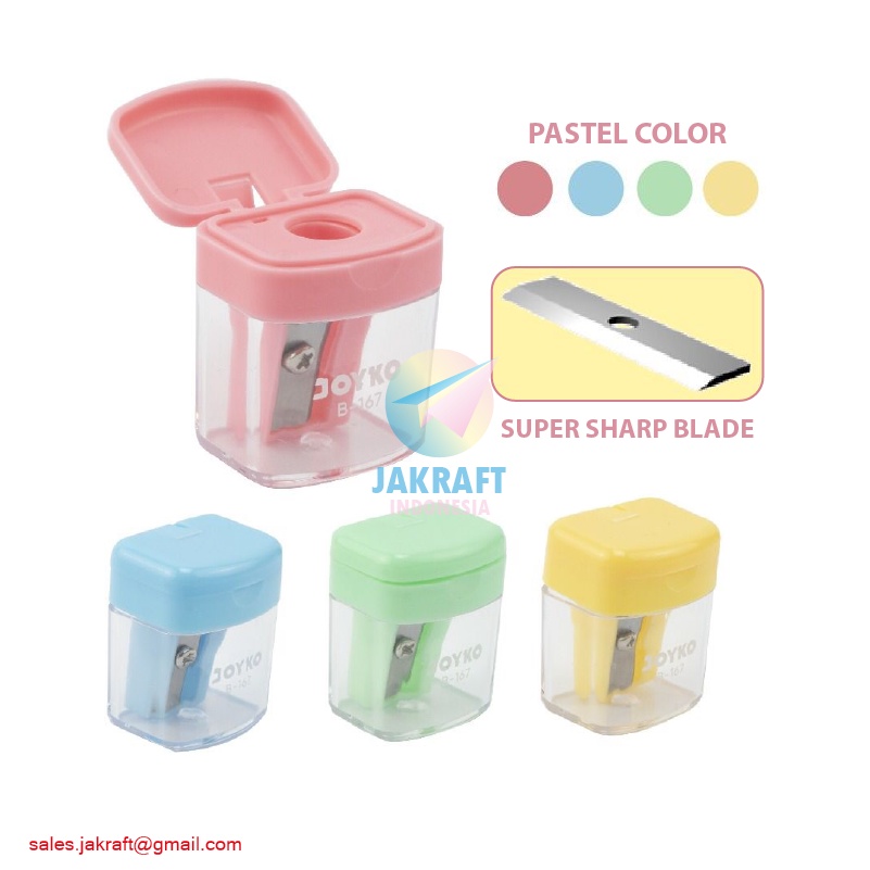 

(24 Pcs) Serutan Rautan Pensil Tong Sampah 1 Lubang JOYKO B-167 Pencil Sharpener Tajam