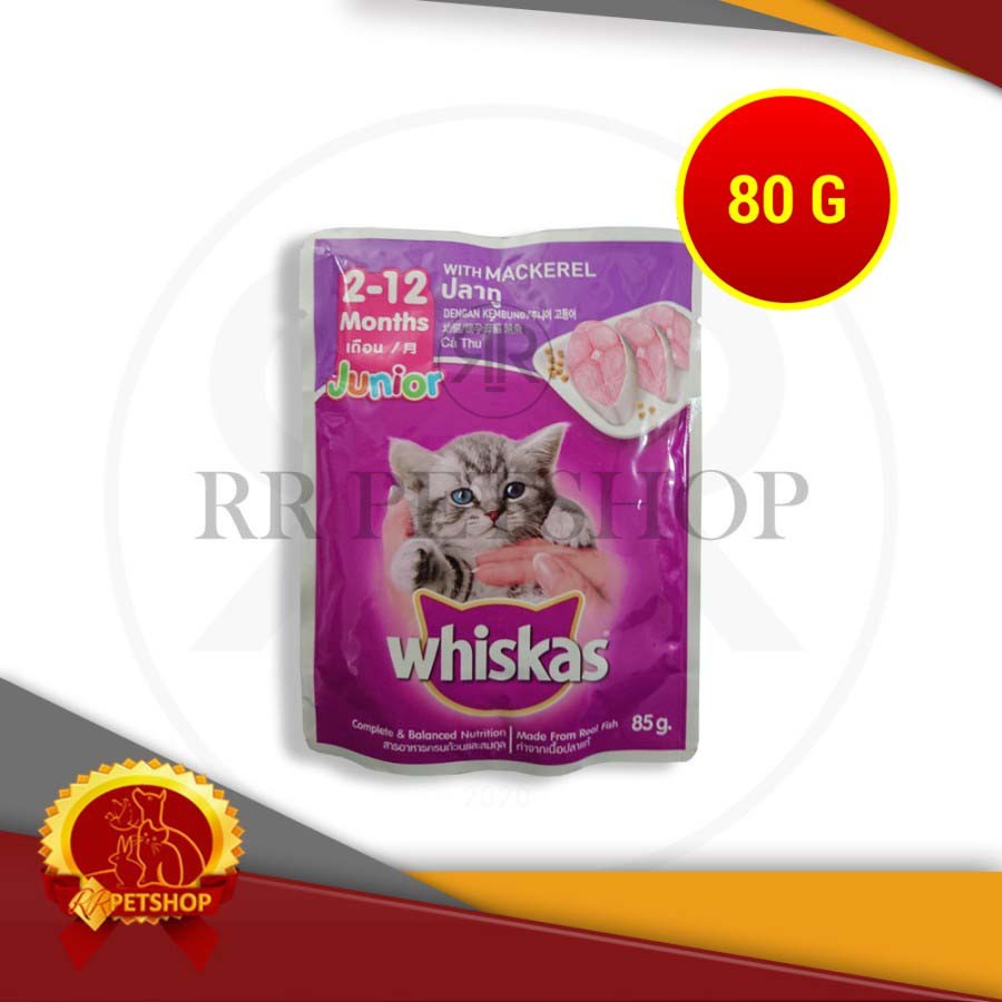 Makanan Kucing Whiskas Junior Tuna Saset 85 Gram Cat Food Whiskas Junior Mackarel 85gr Basah Saset