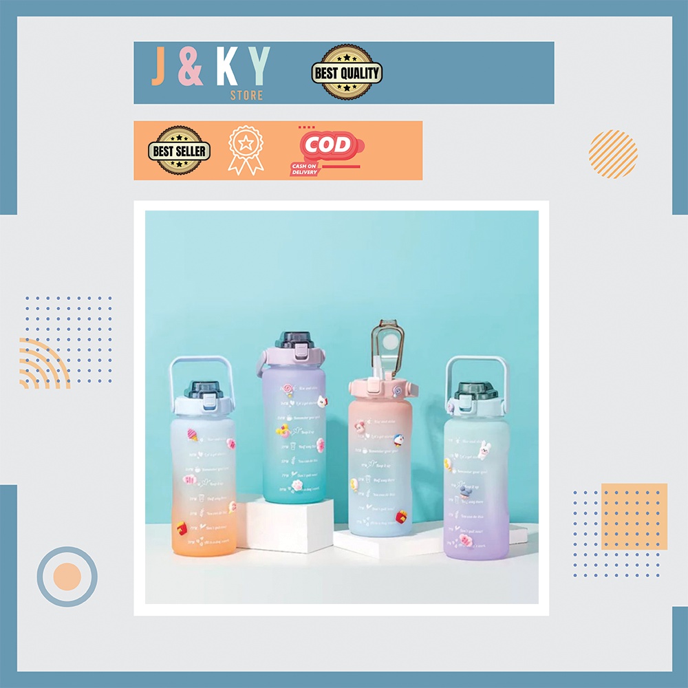 Botol Minum 2 Liter Botol Minum Viral Botol Pelangi Botol Minum Motivasi | Botol Minum Jumbo 2 Liter
