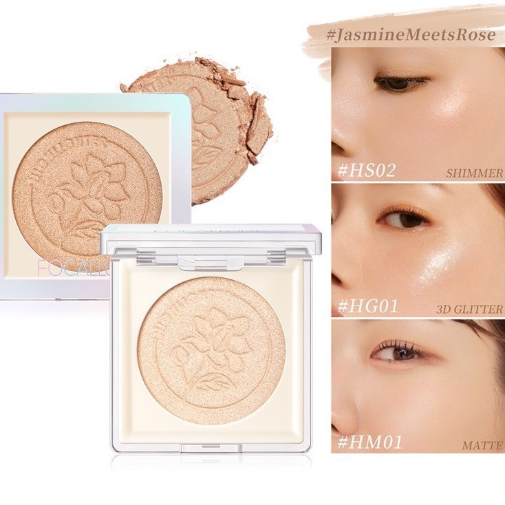 ★ BB ★ FOCALLURE Face Highlighter Glitter Glow bedak #JasmineMeetsRose - FA234 - FA 234