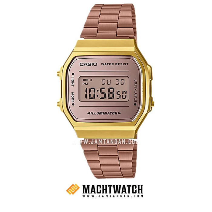 Casio A168WECM-5DF Digital Dial Rose Gold Stainless Steel