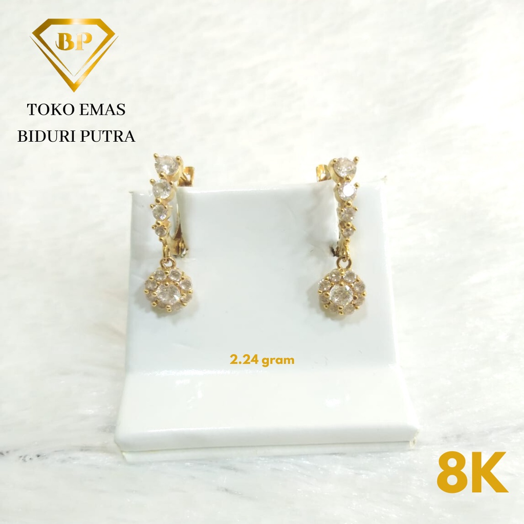 ANTING JEPIT BANDUL MATA PERHIASAN EMAS ASLI KADAR 8K/375