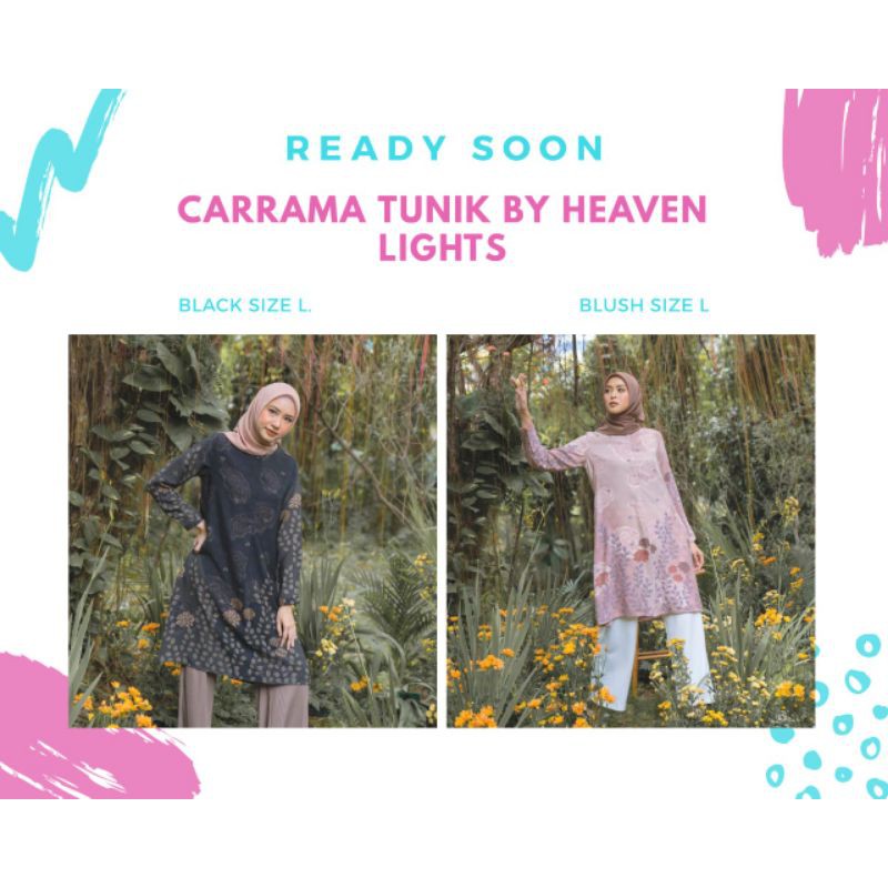 Carrama Tunik Blush and Black by Heaven Lights HL