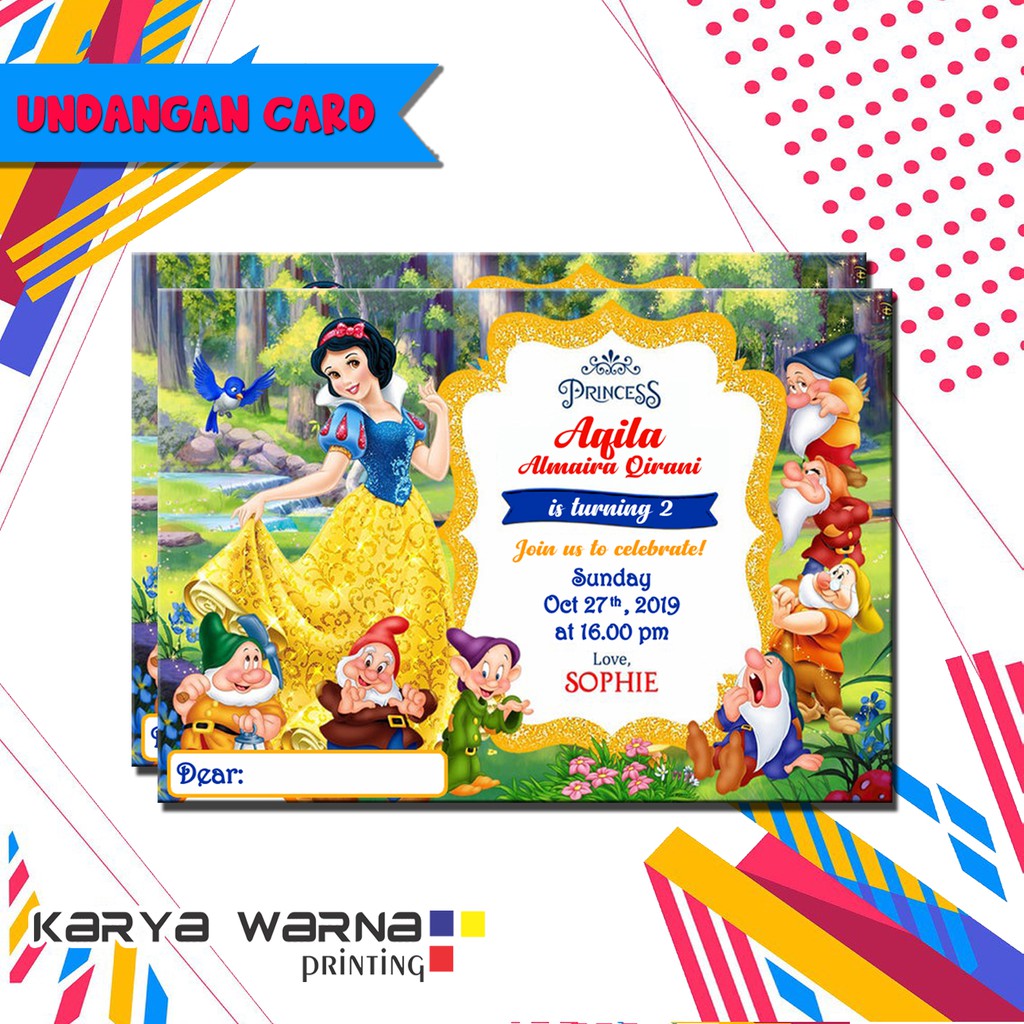 Undangan Ultah Snow White/Putri Salju