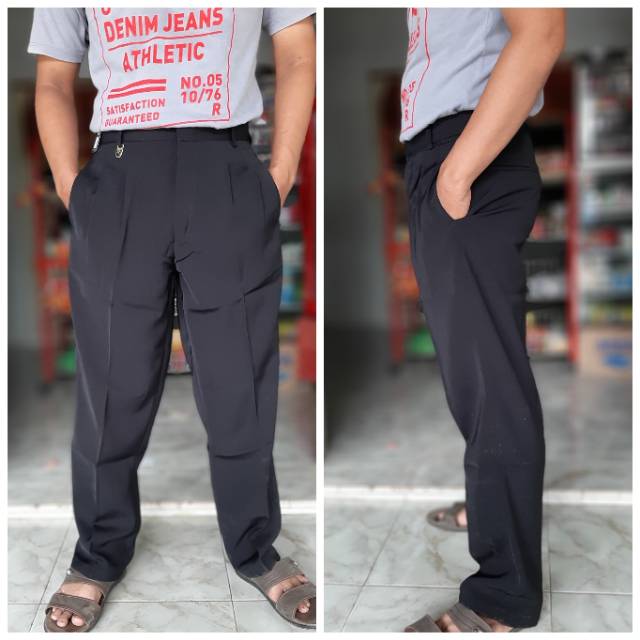 COD CELANA BAHAN REGULER KANTORAN WARNA HITAM SIZE 27 - 38