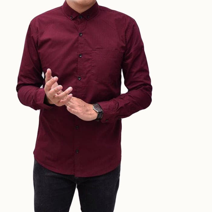 Kemeja polos pria lengan panjang Kemeja polos pendek cowok Slimfit Ukuran M L Xl XXL XXXL Sampai Size Jumbo