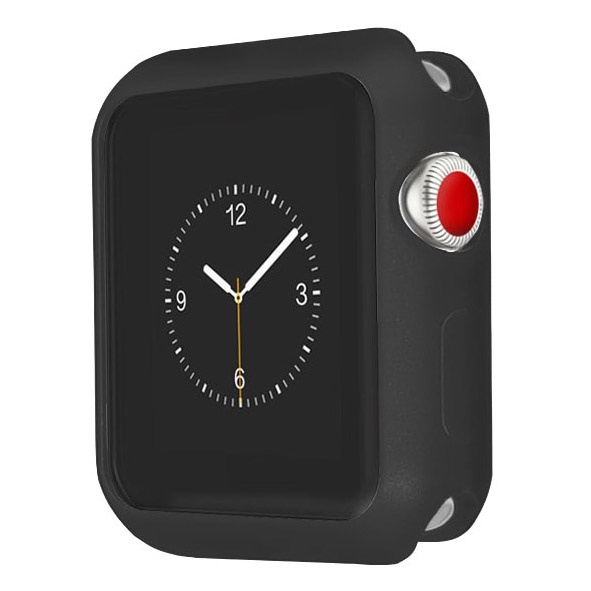 Case Black Bumper Apple Watch 38mm 42mm 40mm 41mm 45mm Series SE 7 6 5 4 3 2 1 Softcase Casing Hitam Cover Silicone Matte/Soft Bazel Bumper Silikon Mate Gelap Anti Minyak A-oil Pelindung TPU HD casing/Protecth Protection Body 38 40 41 42 44 45 mm Seri