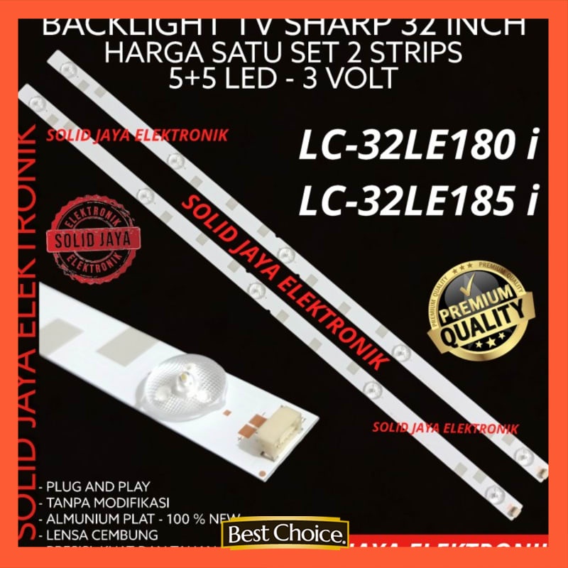 BACKLIGHT SHARP 5 KANCING 3 VOLT 5K 3V 6 MATA LAMPU BL LED TV 32 INCH