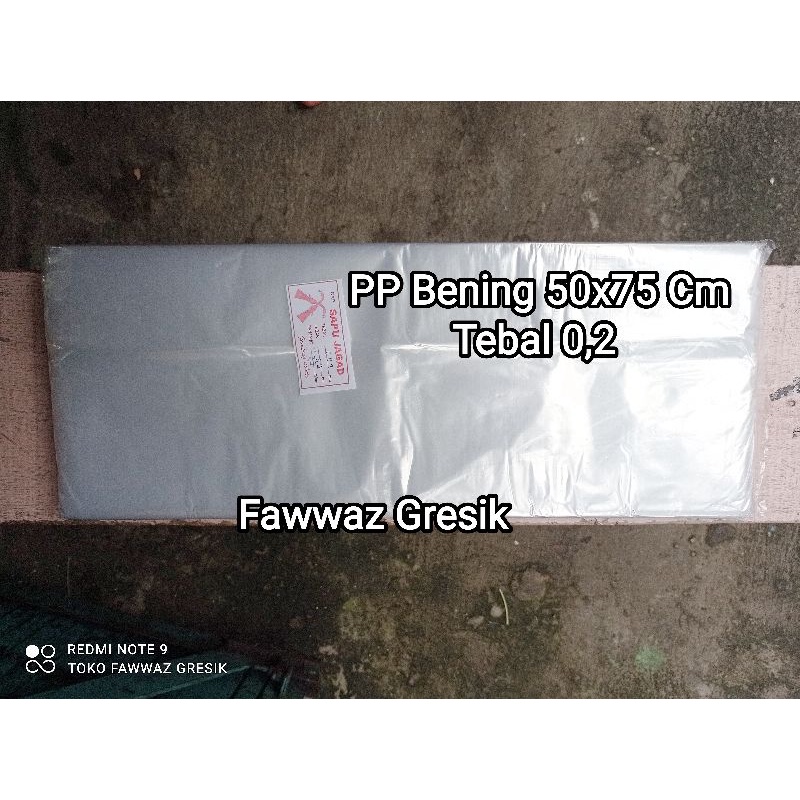 Plastik Laundry PP Bening Tebal 02 - 50x75 cm isi 100 Pcs - Plastik Baju PP - Plastik Laundry Besar - Kantong Plastik Laundry