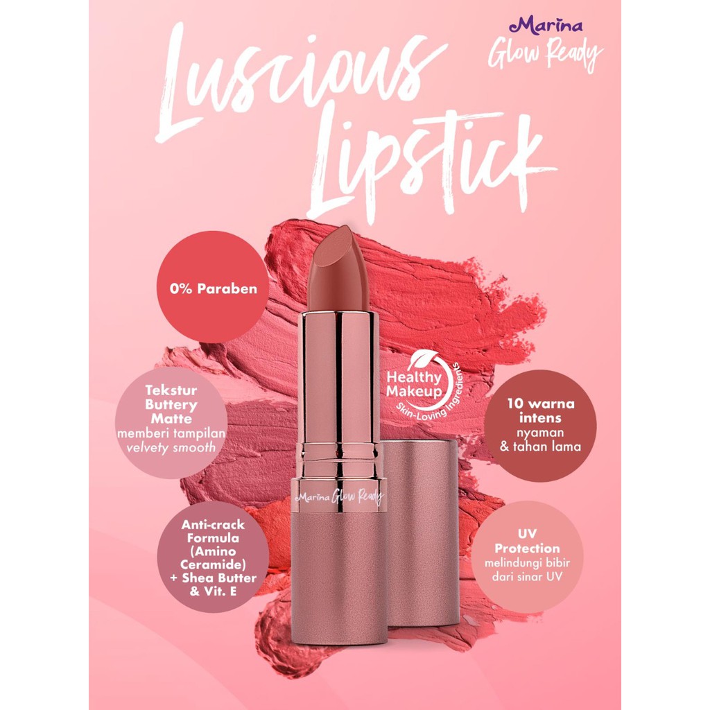 MARINA GLOW READY LUSCIOUS LIPSTICK || Lipstick Marina