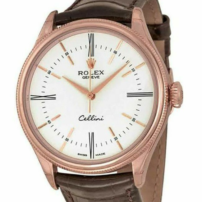 Rolex Cellini White Dial Rose Gold Automatic