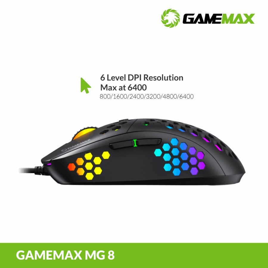 GameMax MG8 Gaming Mouse with Lightweight Honeycomb