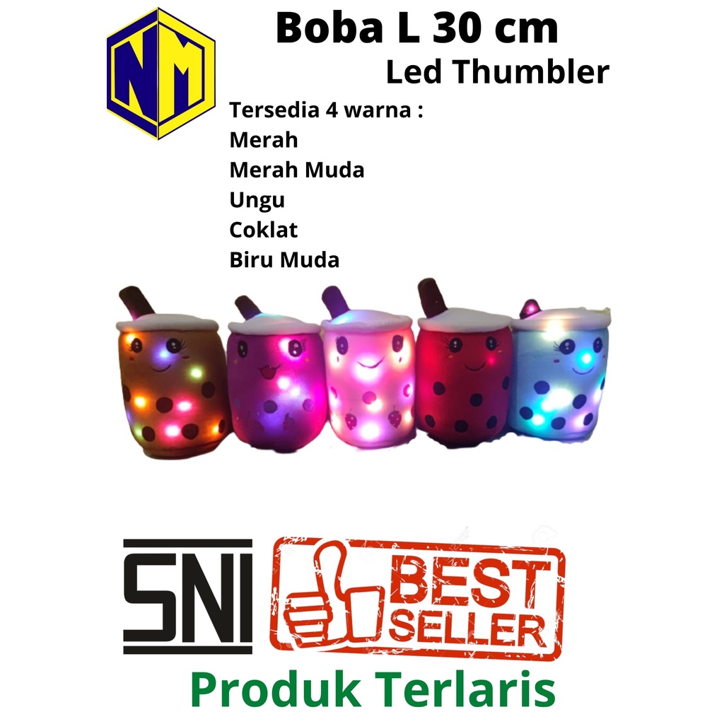 Boneka Boba Bantal Boba Besar 30 cm LED SNI Bst Seller