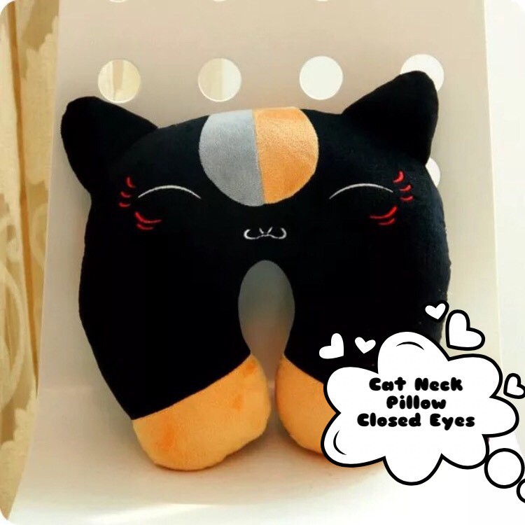 BANTAL LEHER BONEKA KUCING CAT NECK PILLOW IMPOR