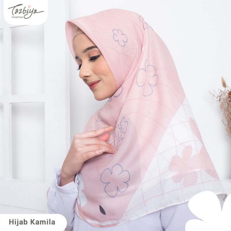 HIJAB TAZBIYA SEGI EMPAT KAMILA PINK ALLSIZE