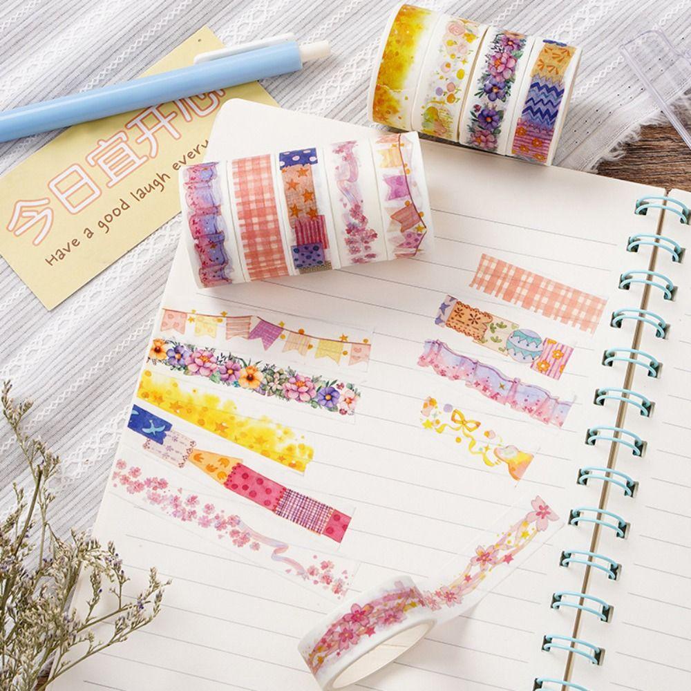 Top8 /10 /12Rolls/Set Washi Tape Baru Kualitas Tinggi Scrapbooking Gadis Hati Sedikit Segar Kreatif Alat Tulis DIY Bahan