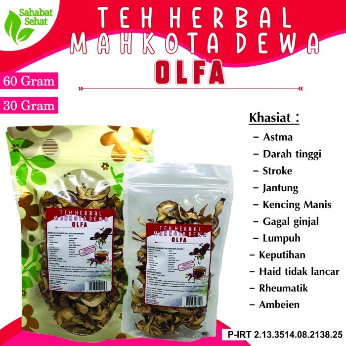 

Premium TEH HERBAL BUAH MAHKOTA DEWA OLFA 30 Gram Obat Kanker Kering