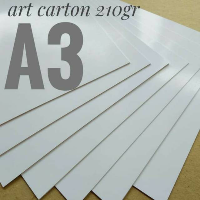 

( 50 Lembar ) Kertas Art Carton 210 Gsm / Karton Glossy Uk A3 / 29.7cm X 42cm