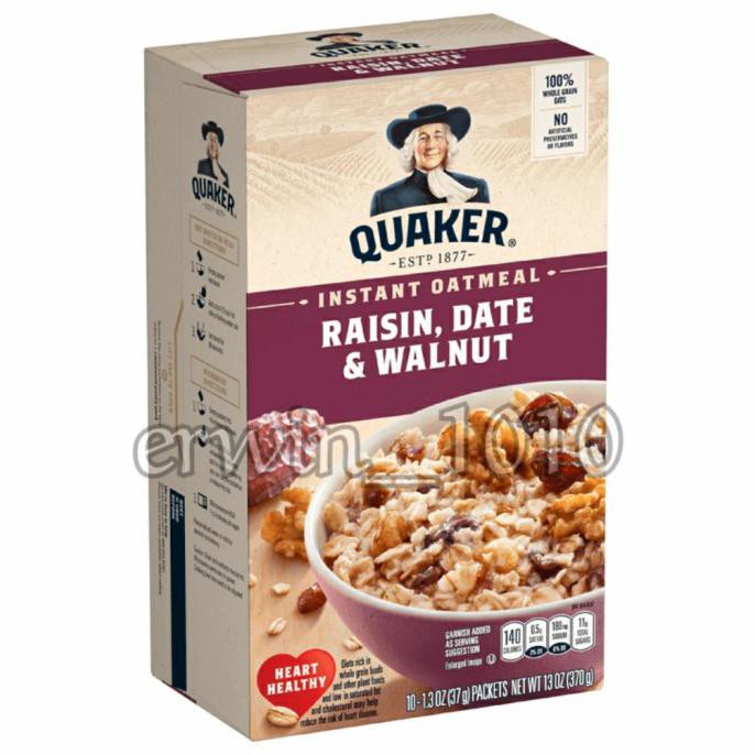 

Discount Quaker Instant Oatmeal Raisin Date & Walnut 370gr - From Usa