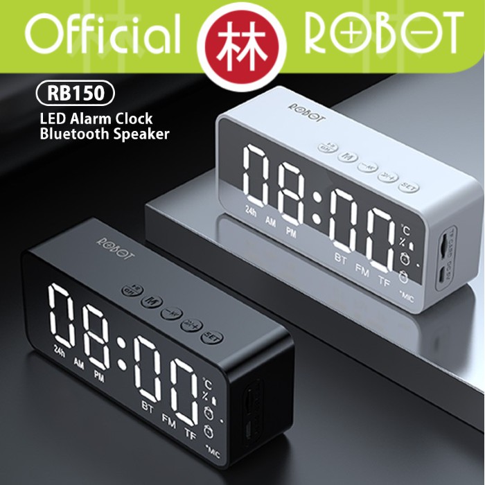 Robot RB150 LED Alarm Clock With FM Radio Speaker Bluetooth