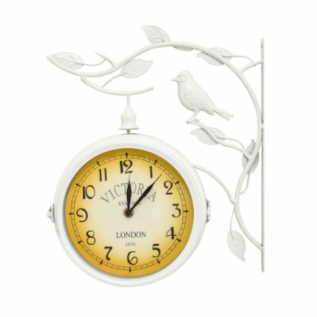 Jam Hias Taman/Jam Gantung 2 Sisi/Jam Hias Model Klasik/Garden Clock