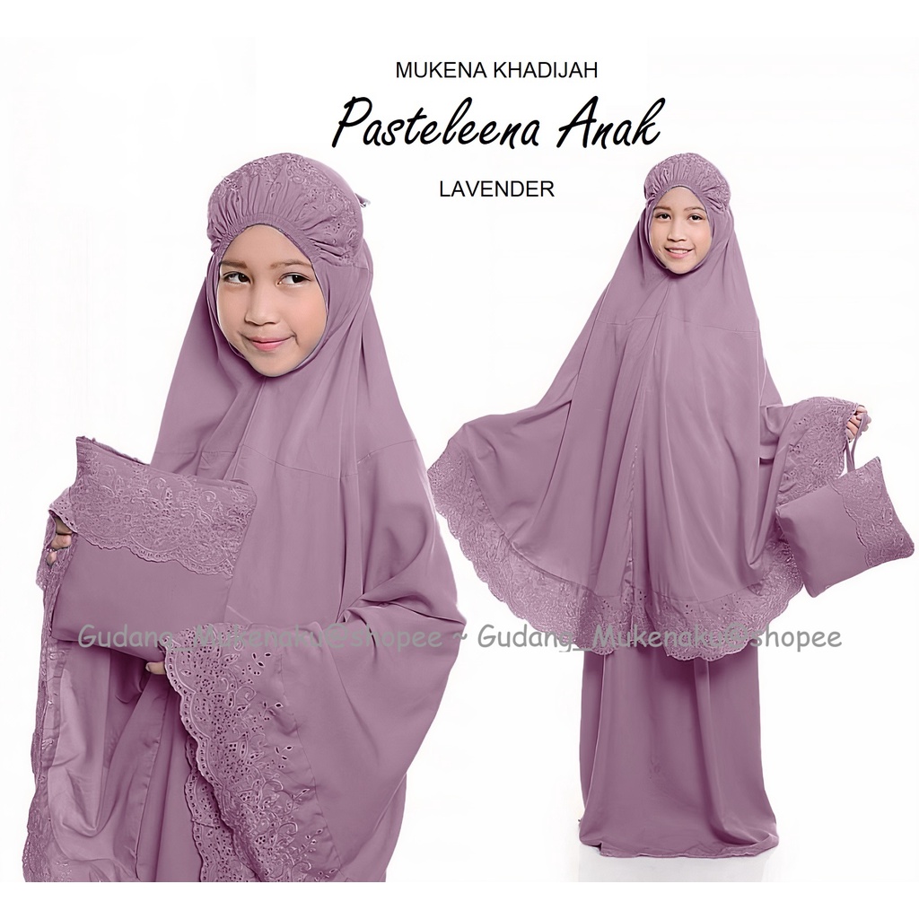 Gudang_mukenaku Mukena Anak ( 8-12 th) Pasteleena by Siti Khadijah Dalanova Terbaru Exclusive 2020