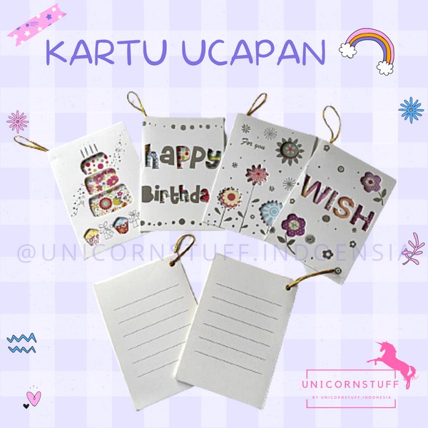 Kartu Ucapan Ulang Tahun Unicorn Gift Card Anak Perempuan Cewek Cowok