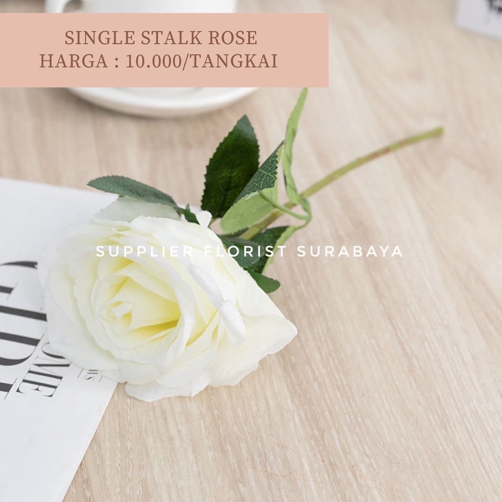 SINGLE STALK ROSE BUNGA PALSU ARTIFICIAL FLOWER MAWAR PREMIUM