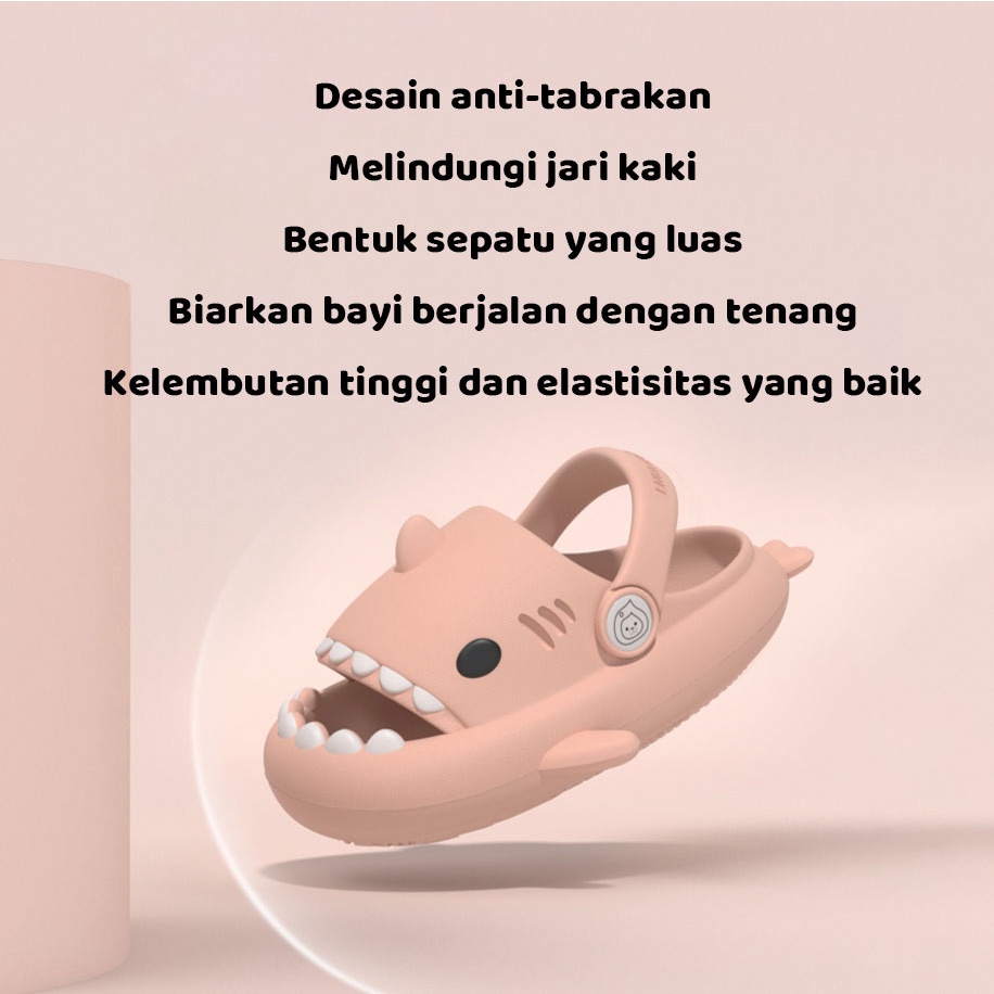 Sandal Anak Anak Bahan EVA Aneka Warna Motif Desain Asli Hiu Stereo 3D  Sandal Baby Shark Sandal Hiu Sandal Anak