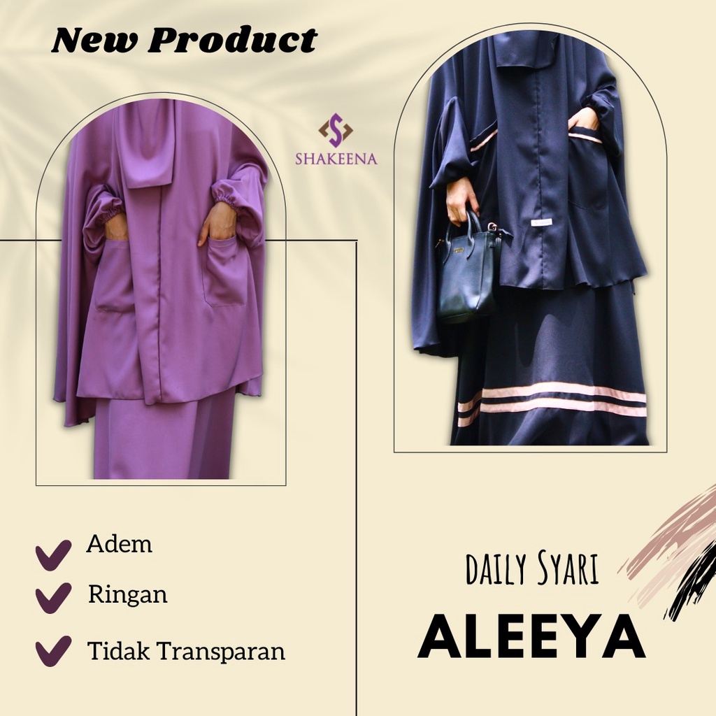 Jilbab tangan Syari set Gamis Syar'i Aleeya