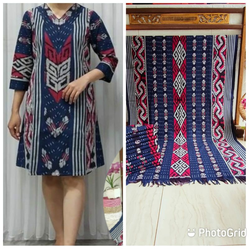 Dress pesta baju tenun tricod baju tenun jepara DTB150