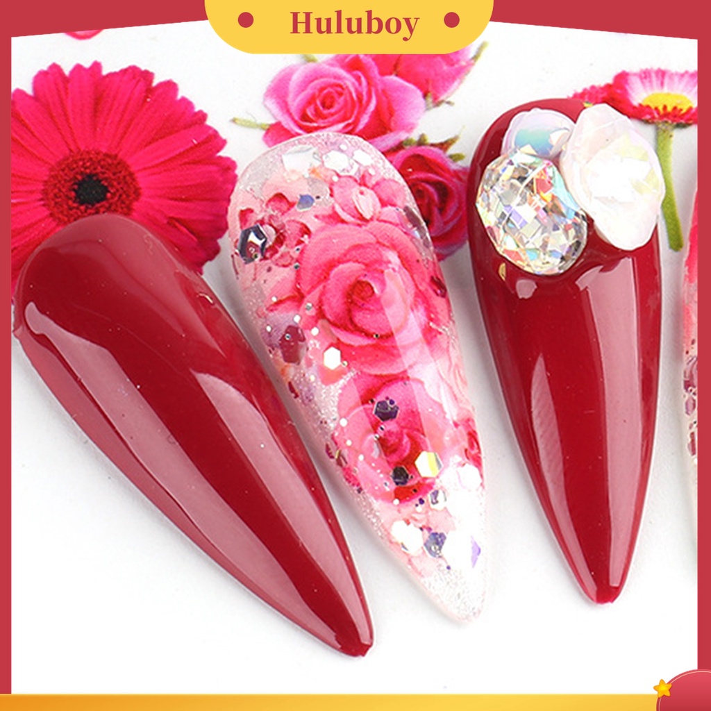 Huluboy Huluboy♡ 10 Pcs Stiker Nail Art Motif Bunga Tahan Lama Untuk Wanita