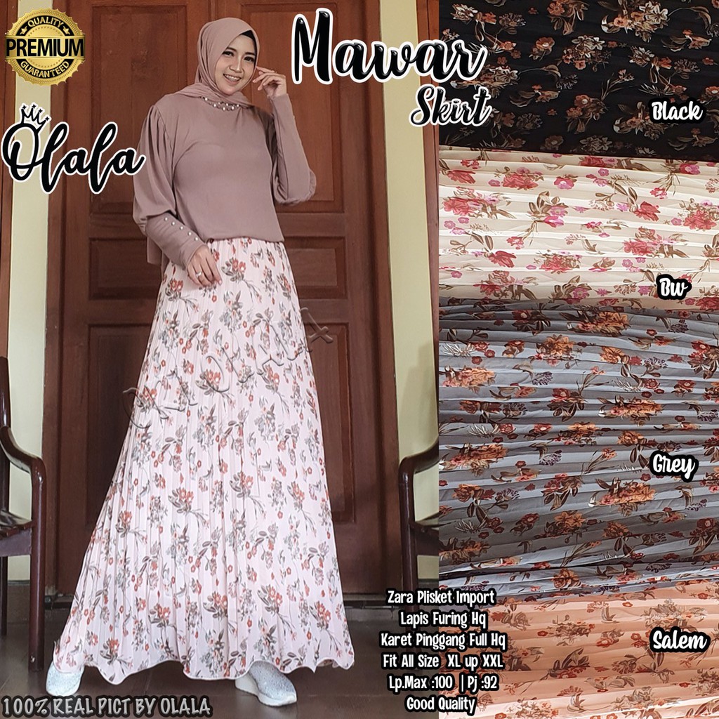 Rok Mawar Skirt Zara Plisket Import