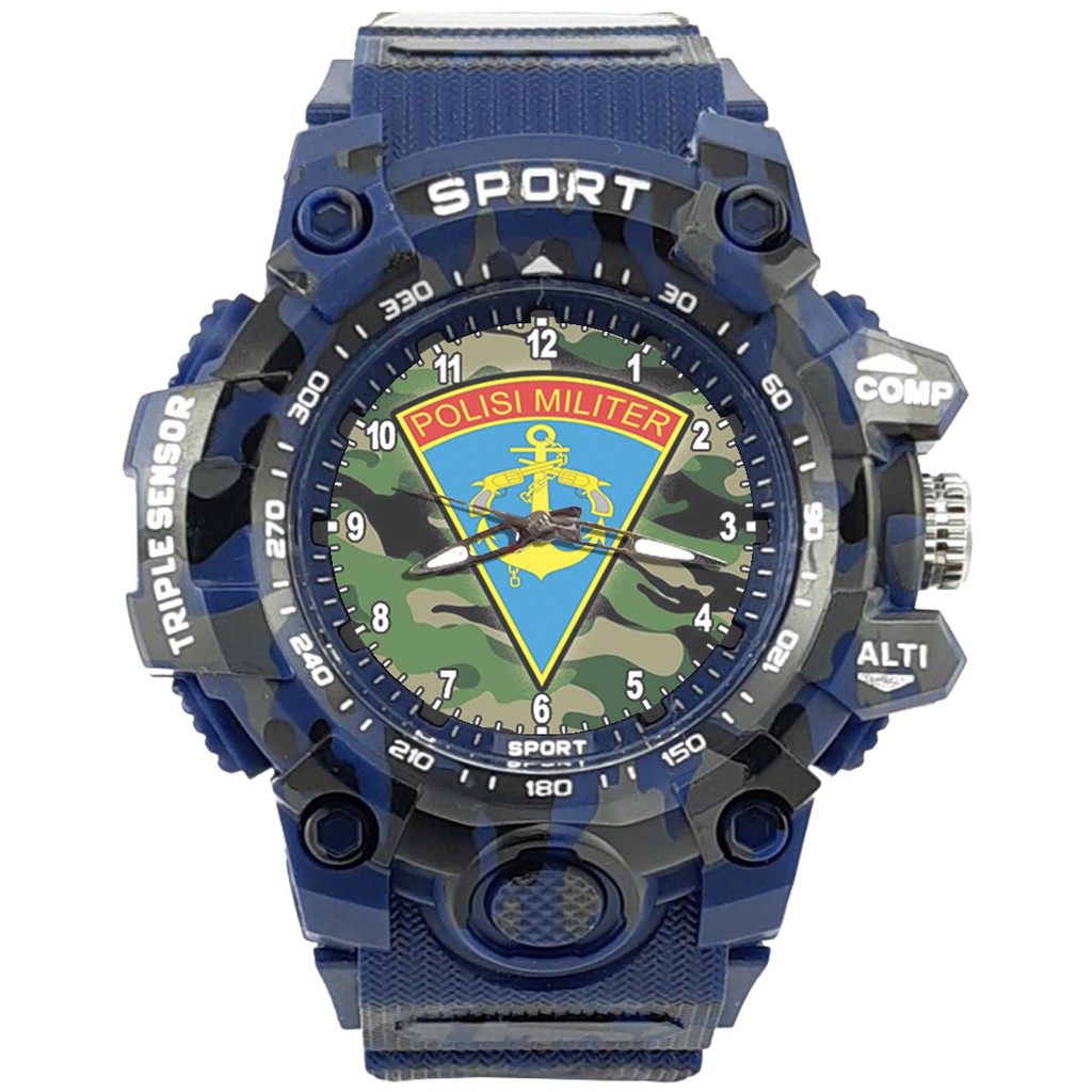 {Istimewa} Jam Tangan PM - POLISI MILITER 8 Biru Army Water Resistant