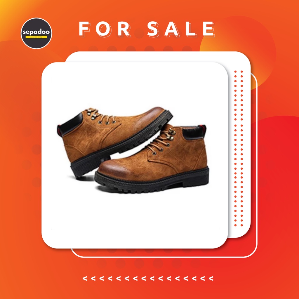 SEPADOO Sepatu &quot;High Hike&quot; Kulit Pria Tinggi Hiking - Coklat