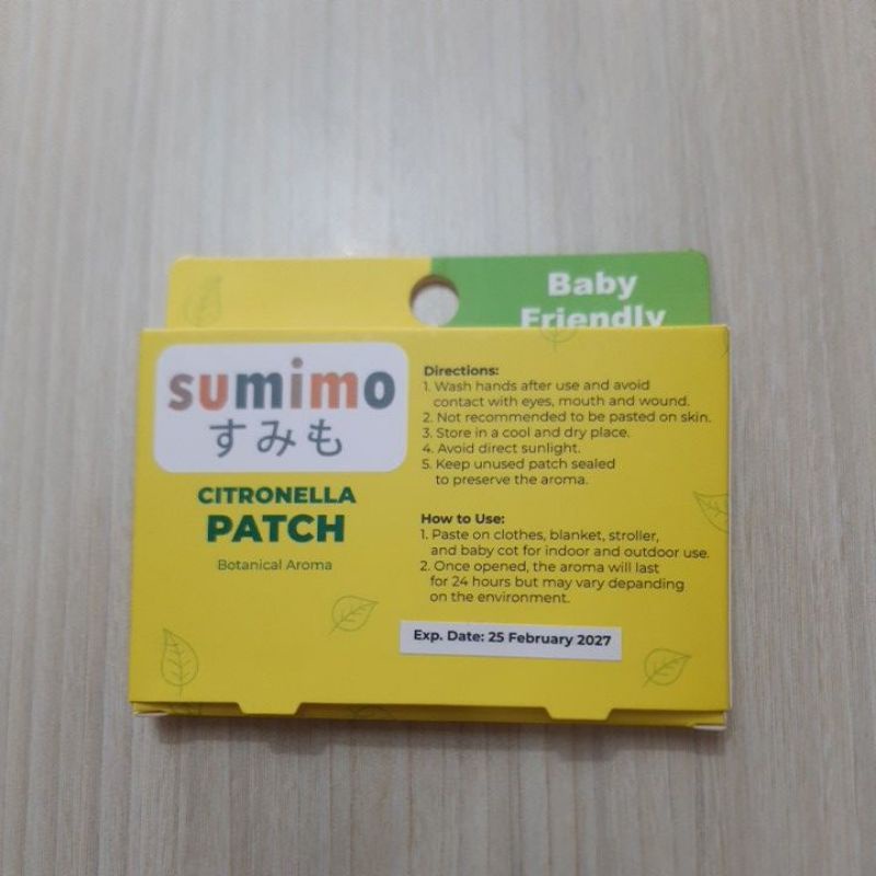 CITRONELLA PATCH SUMIMO Isi 18pcs Aroma SEREH