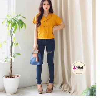 Top Seller Button shirt baju  korea  murah  atasan wanita 