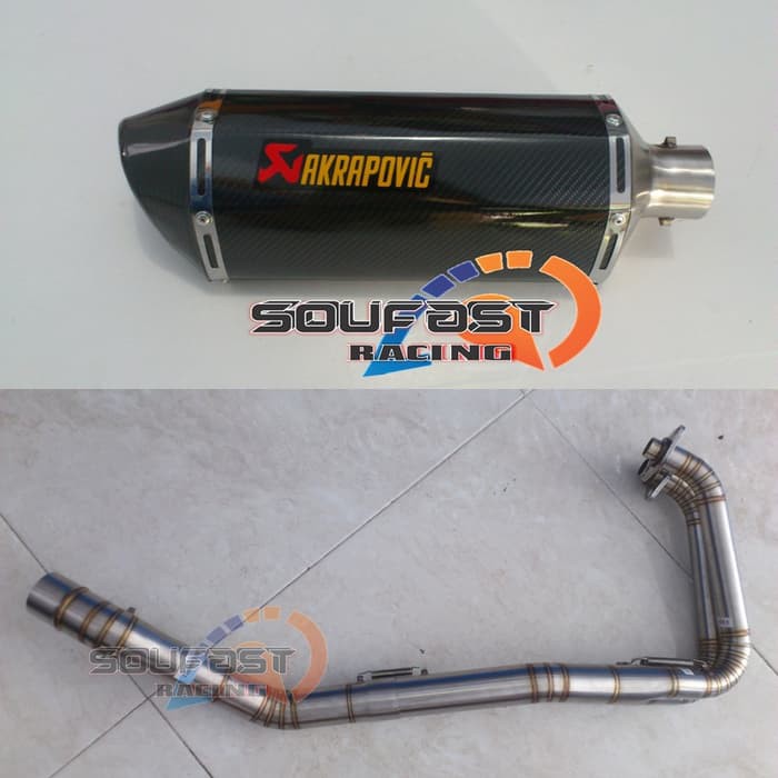 BARANG TERBAIK Knalpot Racing Fullsystem Ninja 250 Fi/Karbu Akrapovic Layang racing balapan standar