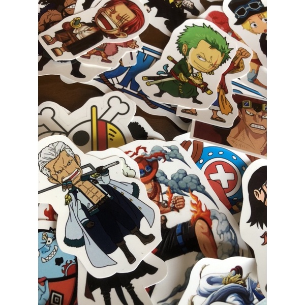 stiker sticker pack onepiece dapat semua yang di gambar - case handphone laptop koper tumbler