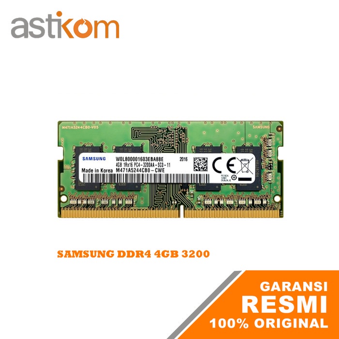 RAM Notebook Laptop Sodimm Samsung DDR4 4GB 3200MHz