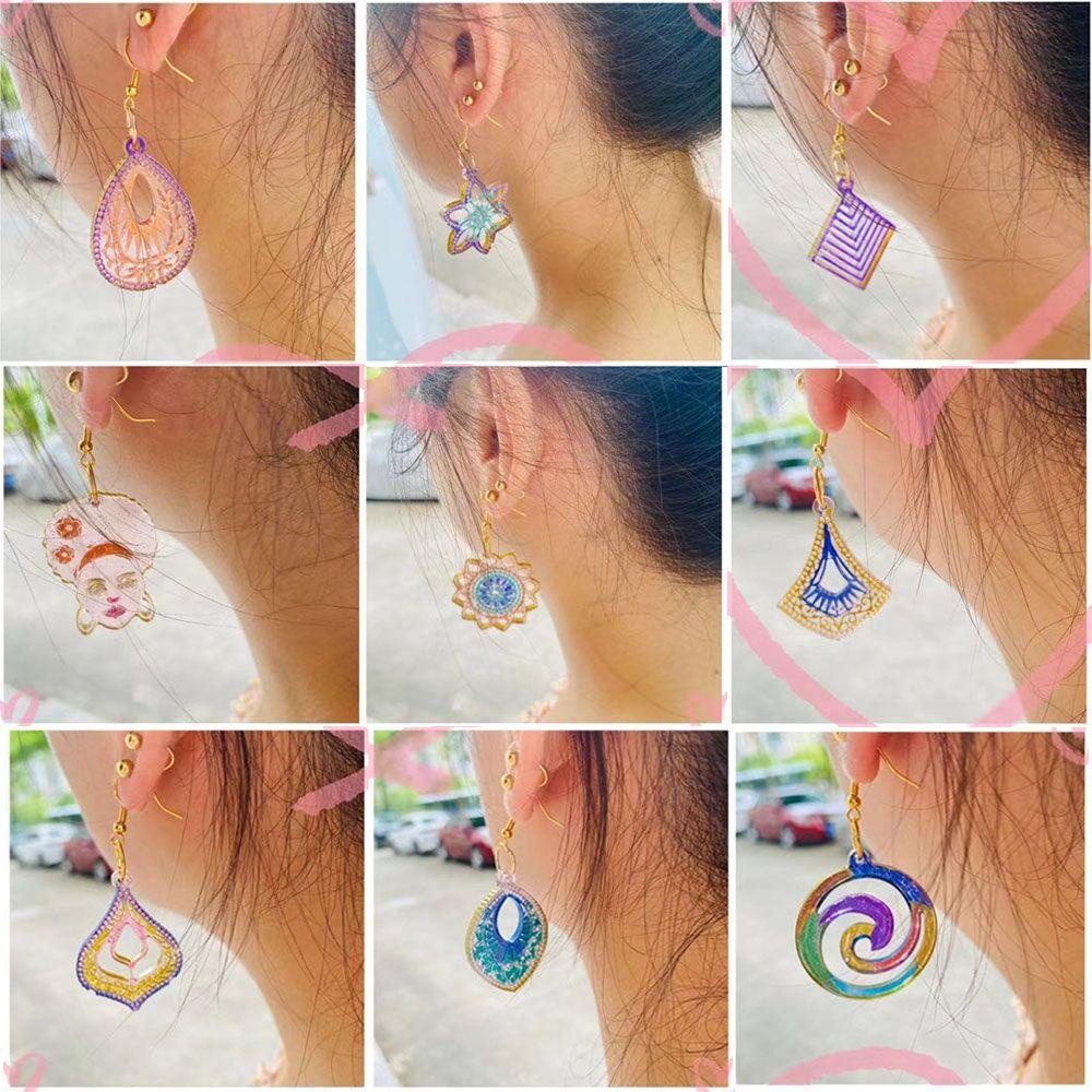 Solighter Anting Cetakan Ear Studs Gantungan Kunci Perhiasan Casting Mold