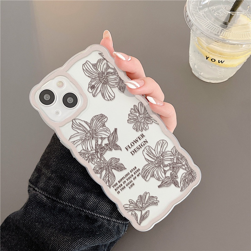 Soft Case Pelindung Lensa Kamera Motif Lukisan Bunga Untuk iPhone 13 Pro Max 11 12 Pro X XS Max 7 8 Plus SE 2020