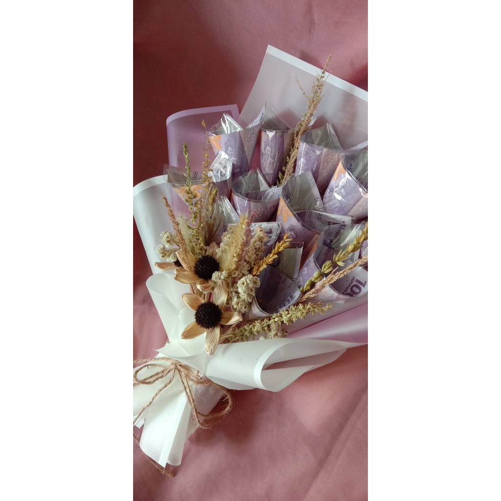 Buket uang asli // bunga kering