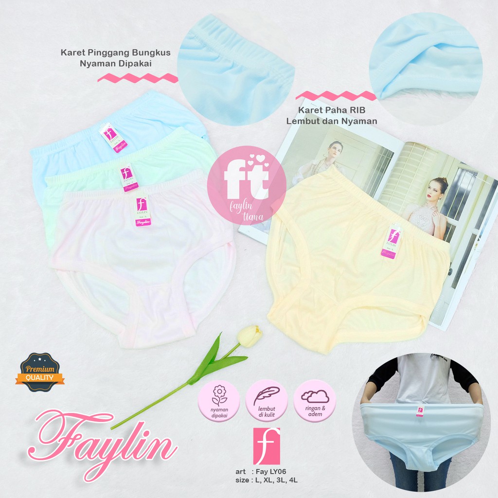 FAYLIN | Celana Dalam Wanita Katun JUMBO SIZE / CD Jumbo / Bisa untuk Ibu HAMIL / art Fay LY06