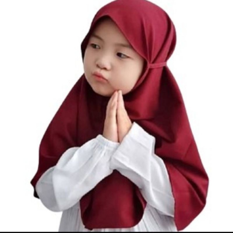 (1KG MUAT 30PCS)  Bergo Anak USIA 2-3 THUN Maryam Kids Tali non pet / diamond Hijab instant bergo