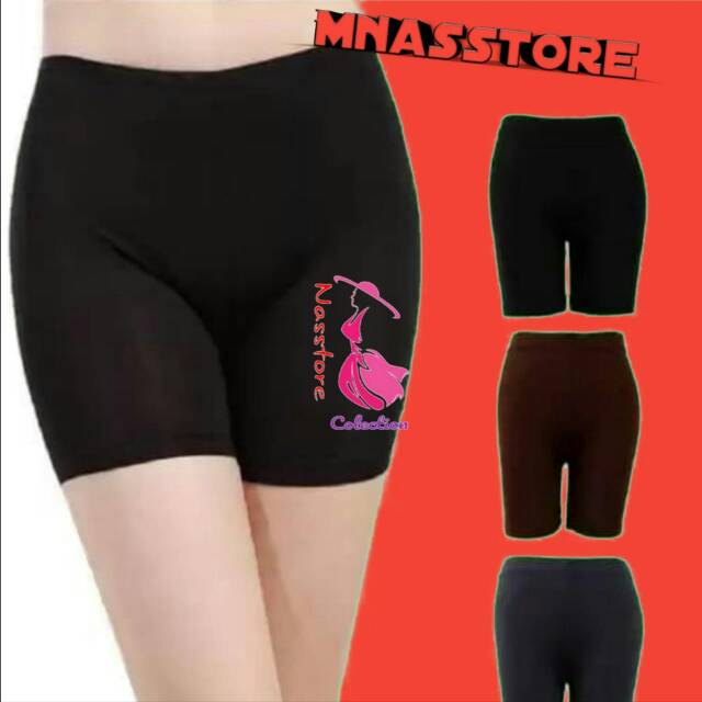 Celana legging dewasa  short Hitam polos