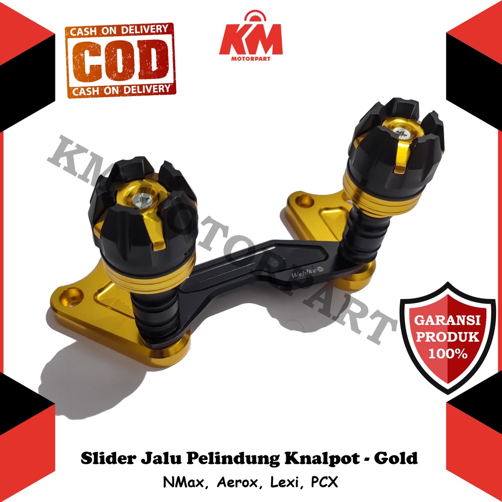 Slider Jalu Pelindung Knalpot Nmax Aerox Lexi PCX - N Max Gold Merah