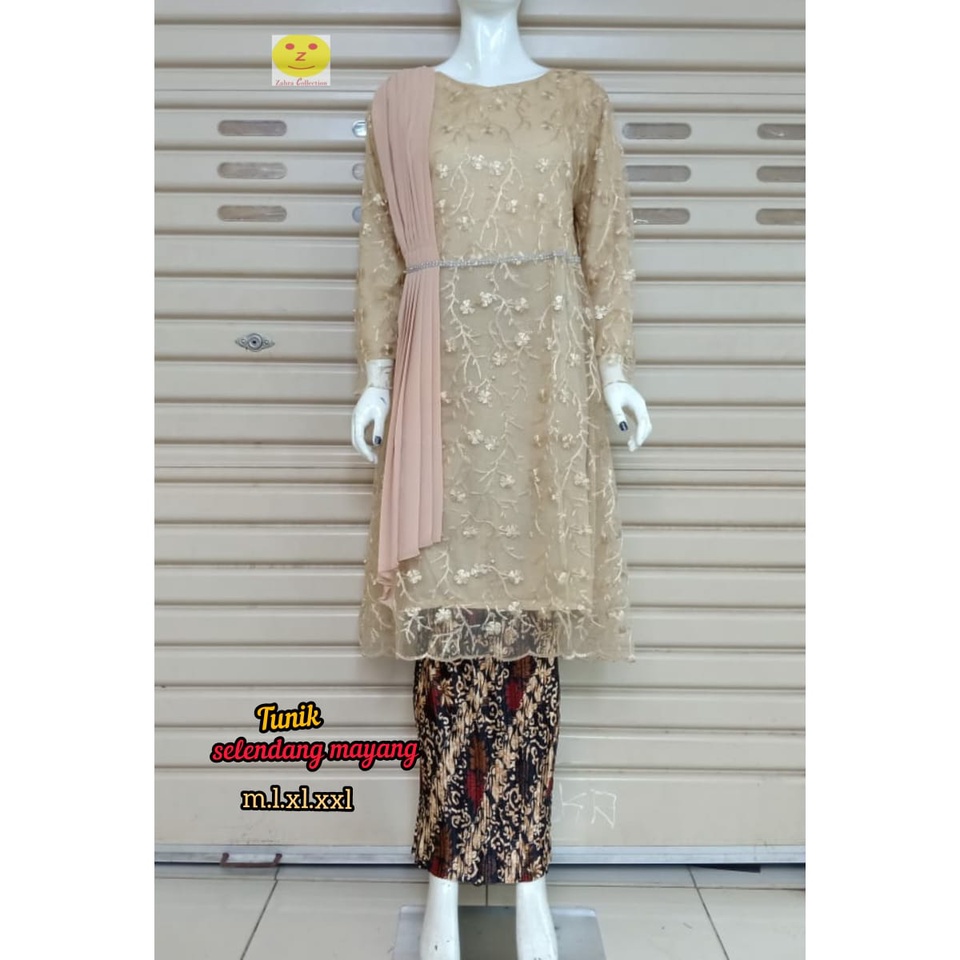 COD~SET Tunik Slendang Mayang/kebaya wisuda / kebaya modern/ kebaya Wanita terbaru 2022/ set kebaya 