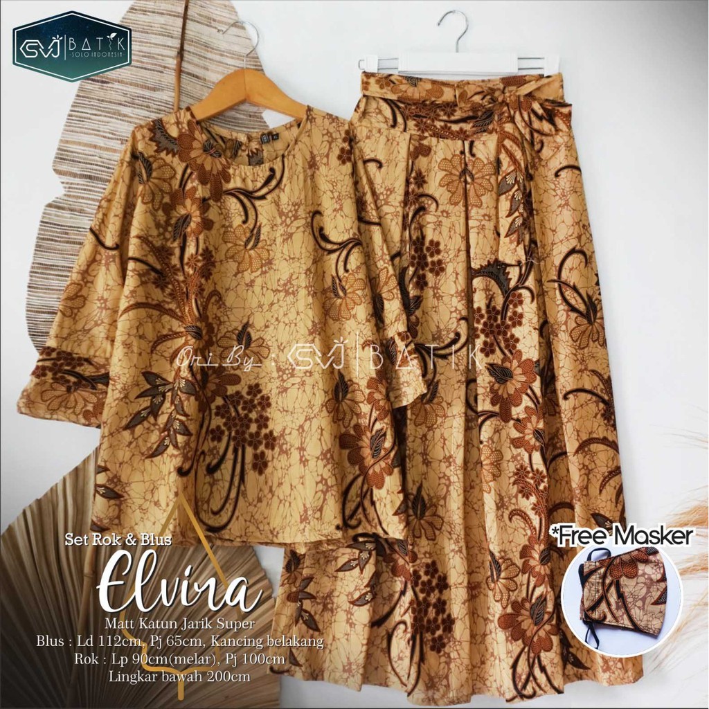 Jual SETELAN BATIK WANITA BATIK SET ELVIRA ROK DAN BLOUSE ORIGINAL BY ...
