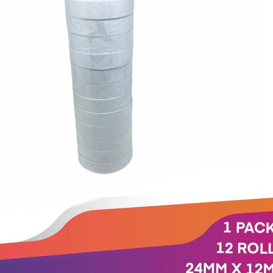 

♤ DOUBLE TAPE 1" 24MM x 12 M DOUBLETAPE KERTAS PUTIH SAZANAMI ISI 12ROL ➼